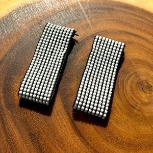 🏆BOGO Black-and-white seed bead, stretch bracelet bands 2 pc set.